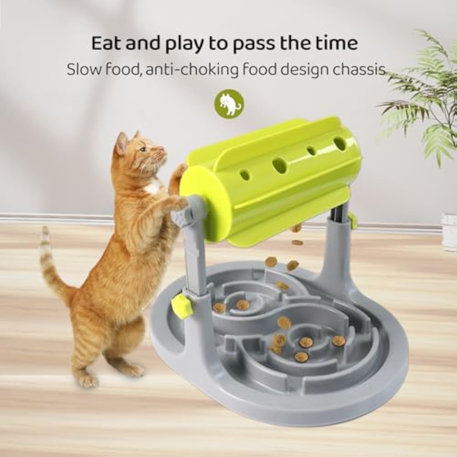 Interactive Food Puzzle Slow Feeder — Adjustable Height IQ Training Bowl