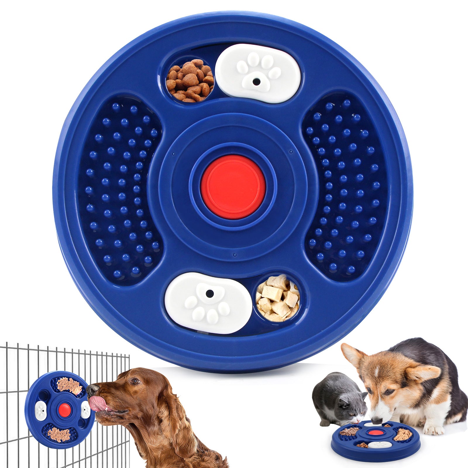 Dog Slow Feeder 2-in-1 — Treat Puzzle & Lick Mat Anti-Slip Bowl