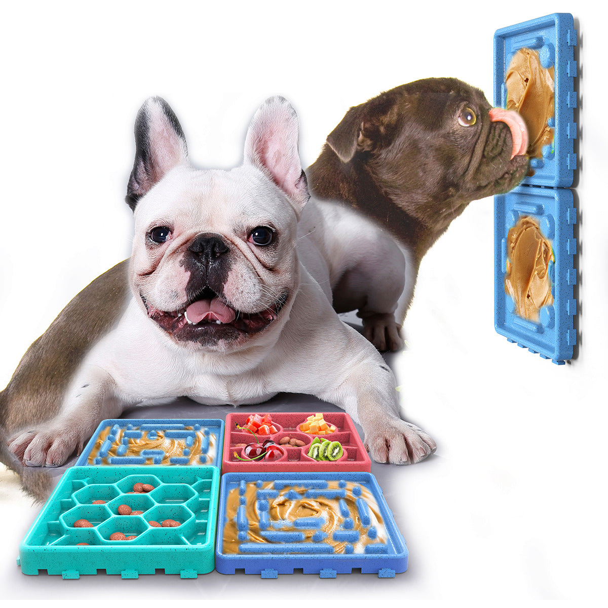 Dog Licking Mat (Peanut Design) — Slow Feeder with Suction Cups