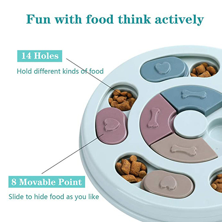 Circular Puzzle Feeding Bowl (Non-Slip) — Keeps Dogs Busy at Mealtime