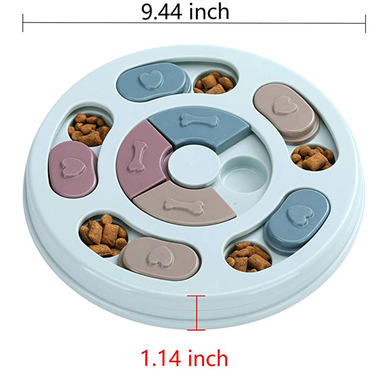 Circular Puzzle Feeding Bowl (Non-Slip) — Keeps Dogs Busy at Mealtime