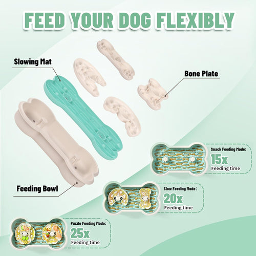 3-in-1 Slow Feeder Dog Bowl — Large Breed Anti-Choke Puzzle
