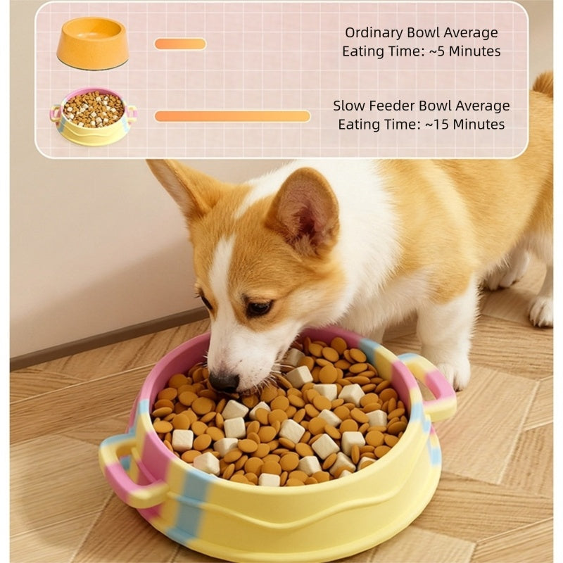 Double-Ear Silicone Slow Food Bowl — Anti-Choking Mat for Dogs