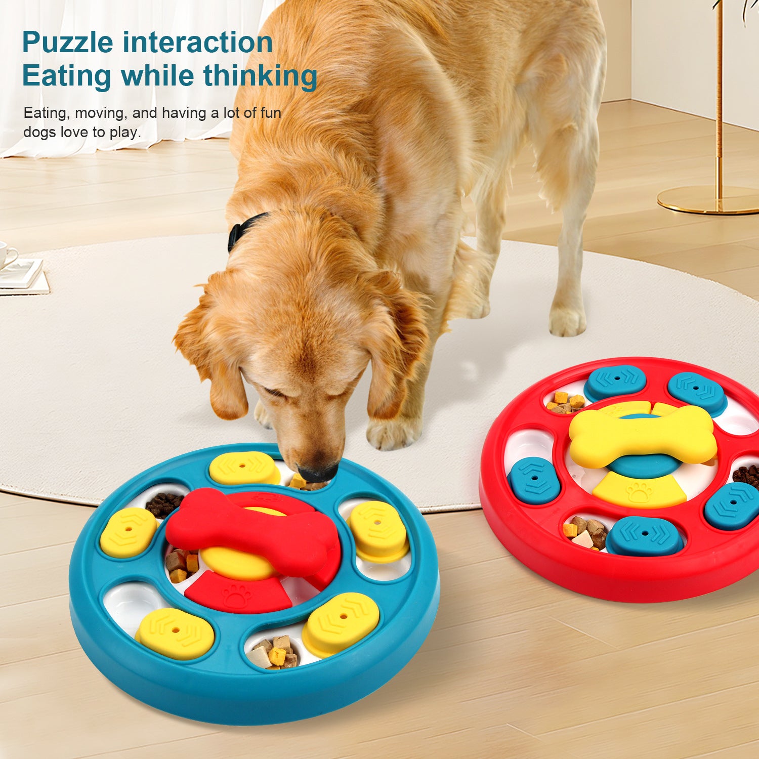 Dog Spinner Puzzle Feeding Toy — Leak-Proof Interactive Enrichment