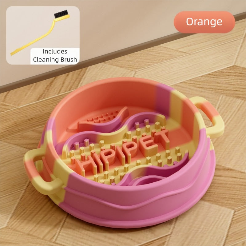 Double-Ear Silicone Slow Food Bowl — Anti-Choking Mat for Dogs