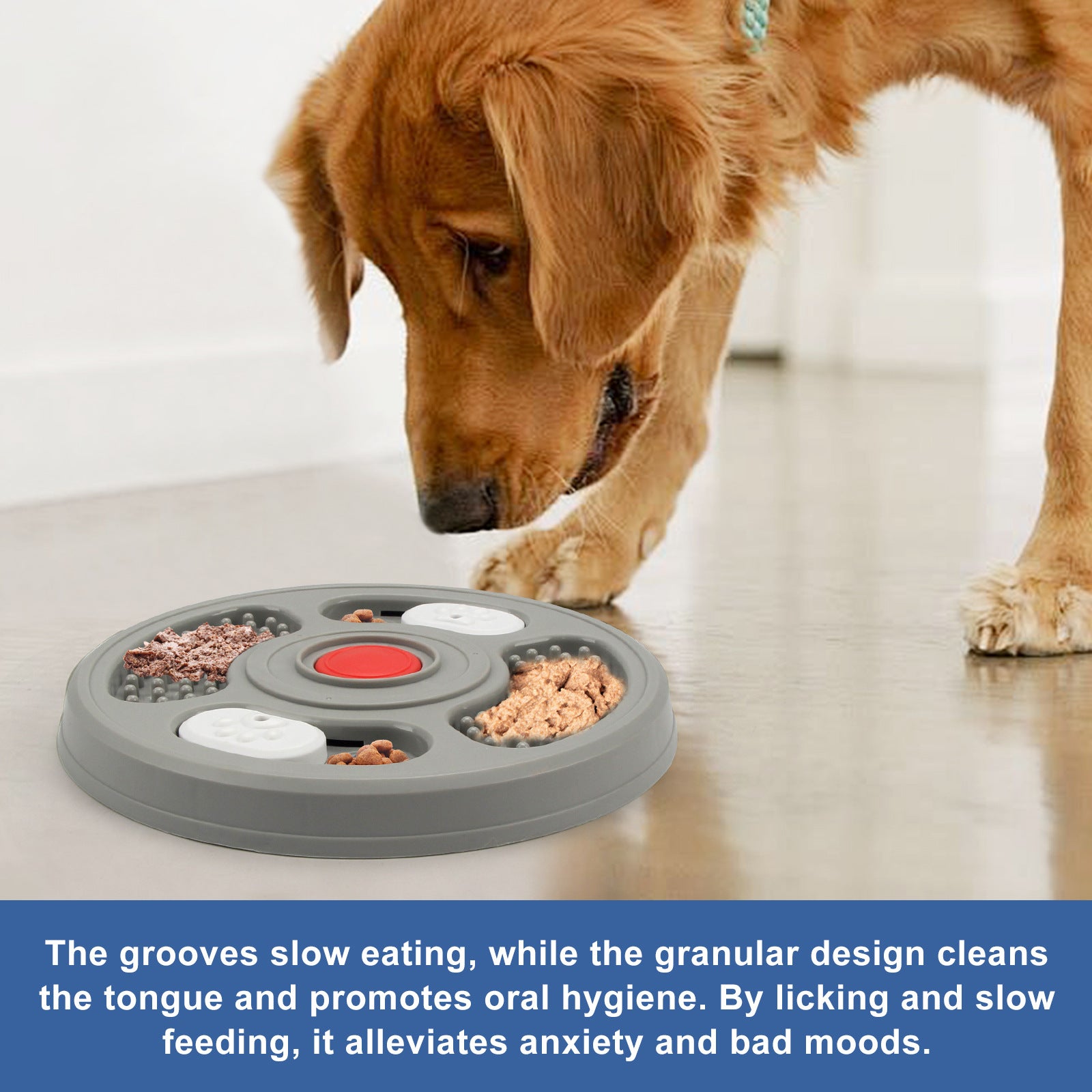 Dog Slow Feeder 2-in-1 — Treat Puzzle & Lick Mat Anti-Slip Bowl