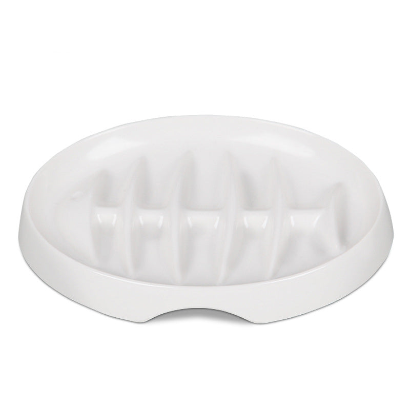 Fishbone Cat Slow Feeder Bowl — Anti-Gulping & Bloat Prevention