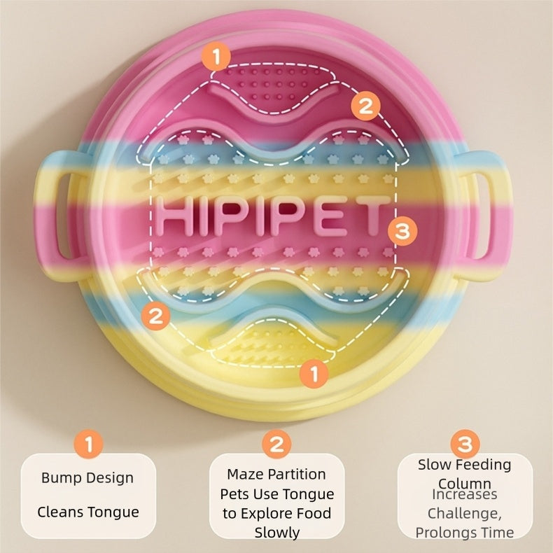 Double-Ear Silicone Slow Food Bowl — Anti-Choking Mat for Dogs